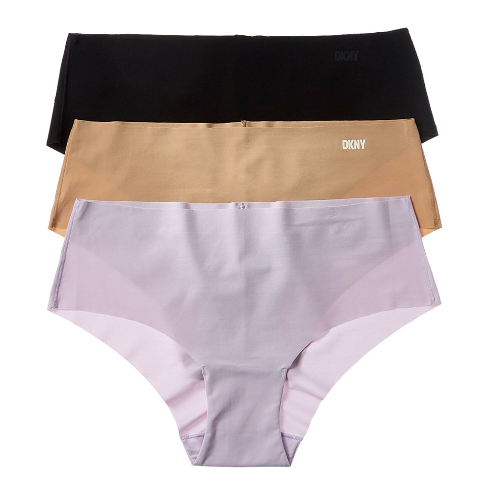 DKNY 3 PACK LASER-CUT ANYWHERE HIPSTER - BLACK, BEIGE, AND ORCHID